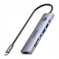 Unitek Hub USB-C 7w1 460Hz, PD 100W i przycisk HDMI On/Off