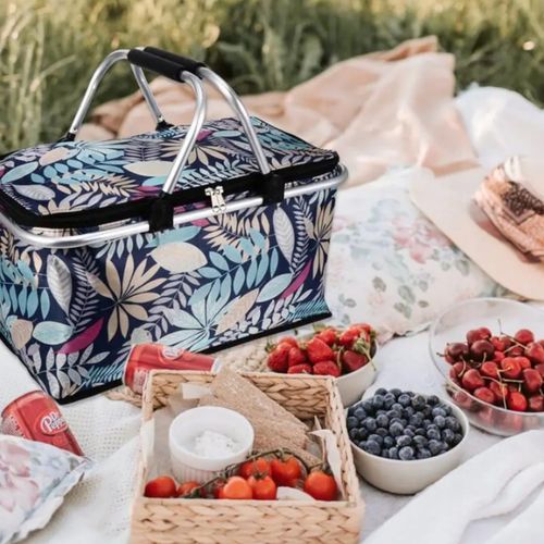 KOSZ PIKNIKOWY KOSZYK TERMICZNY NA PIKNIK ZAKUPY SKŁADANY TORBA DUŻY na Arena.pl