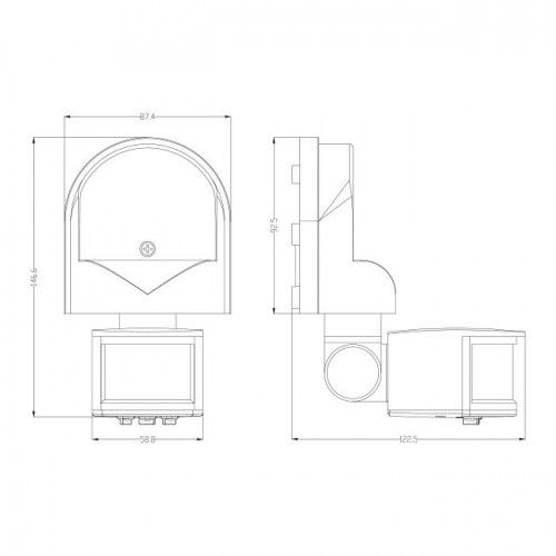 ZEWNĘTRZNY CZUJNIK RUCHU PIR IP44 180° MAX 12M BIAŁY na Arena.pl