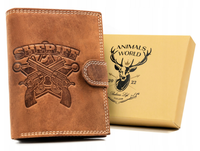 duży, pionowy portfel męski ze skóry naturalnej - always wild