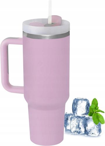 1200ML KUBEK TERMICZNY ZE SŁOMKĄ I USTNIKIEM TERMOS DO SAMOCHODU Fioletowy na Arena.pl