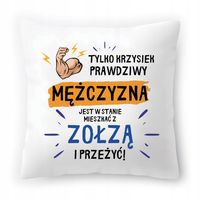 Poduszka Dla Krzyśka Na Urodziny Ze Zdjęciem Na Prezent Biała 40X40 Cm