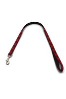 A-502 PEJCZ PODWÓJNA, KRÓTKA SMYCZ DLA PSA TAŚMA ŁAPKI 20mm/80cm Kolor - łapki czerwony