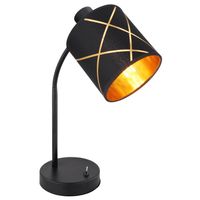 Lampa biurkowa Glamour okrągła 15431-1T Globo z włącznikiem czarna złota