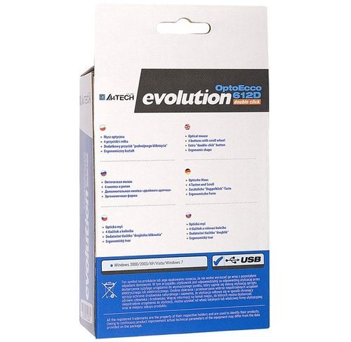 Mysz A4TECH EVO Opto Ecco 612D Black USB A4TMYS30398 na Arena.pl