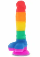 toyjoy rainbow lover 18 cm silikonowy model w kolorach tęczy