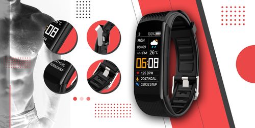 smartwatch giewont czarno czerwony 2 paski gw200-1 na Arena.pl