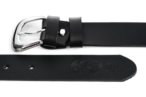 Beltimore Skórzany Damski Pasek Do Spodni 3 Cm Czarny U56 na Arena.pl