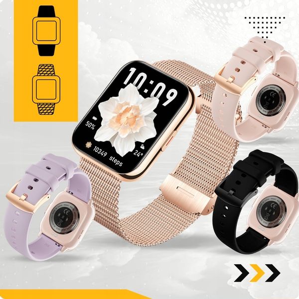 SMARTWATCH DAMSKI POLSKIE MENU ROZMOWY PULS CIŚNIENIE SPORT AMOLED 4 PASKI zdjęcie 15