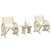 3-cz. zestaw mebli ogrodowych, lite drewno jodłowe