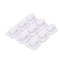 Klipsy białe organizery USB uchwyty kabli 9szt kpl