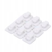 Klipsy białe organizery USB uchwyty kabli 9szt kpl