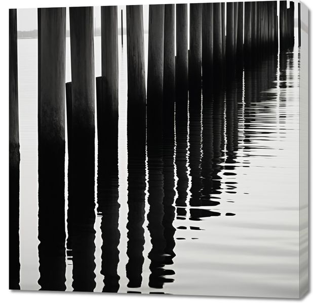 Obraz 90x90cm Rytm Wody i Drewna zdjęcie 1
