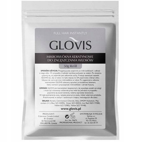 Włókna GLOVIS 50g Eko-Saszetka Mikrowłókna Zagęszczanie Rzadkich Włosów* na Arena.pl