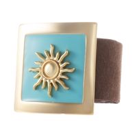 skórzana bransoletka z turkusową klamrą, ze słoneczkiem (b25/lat/81au)