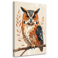 Obraz do pokoju dziecka nastolatka, Sowa ptak 80x120