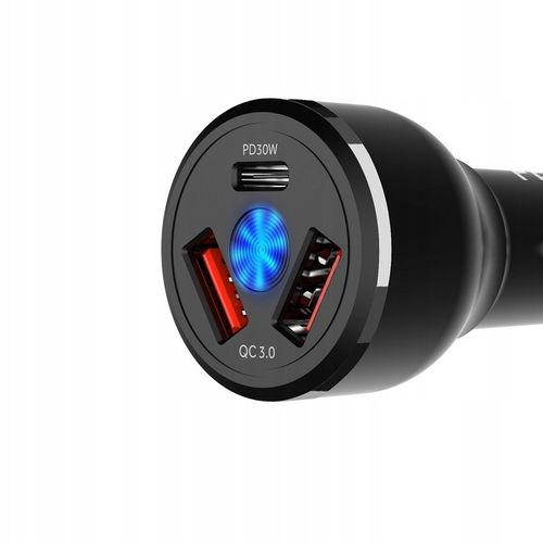 Feegar Szybka ŁADOWARKA SAMOCHODOWA USB x3 USB-C TYP-C PD QC 3.0 66W 9A na Arena.pl