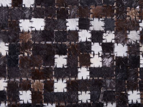 Dywan patchwork skórzany 160 x 230 cm brązowy AKKESE na Arena.pl