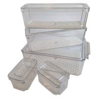 Organizer do Lodówki Pojemnik z Pokrywką zestaw 5szt owoce