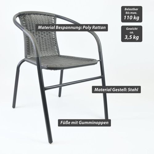 Zestaw krzeseł ogrodowych bistro, szare, 2 szt na Arena.pl