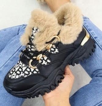 BUTY DAMSKIE SNEAKERSY CZARNE OCIEPLANE r.37 zdjęcie 3