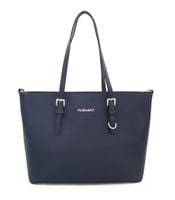 FLORA&CO torebka klasyczna sztywna z paskiem  na ramię V048 granatowa