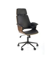 Fotel biurowy obrotowy do gabinetu czarno-brązowy Weber