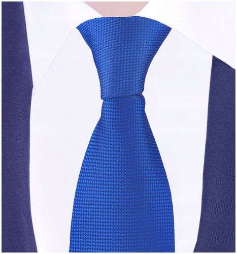 ŻAKARDOWY Krawat Męski w Groszki Chabrowy rc51 na Arena.pl