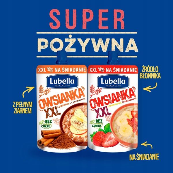 Mus Owsianka Lubella XXL banan truskawka 10x170g zdjęcie 4