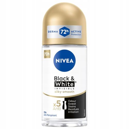NIVEA Black&White Invisible Silky Smooth Antyperspirant roll-on 4 x 50 ml na Arena.pl
