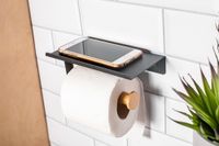 Komplet łazienkowy Altom Design akcesoria do łazienki 3 el czarny drewno