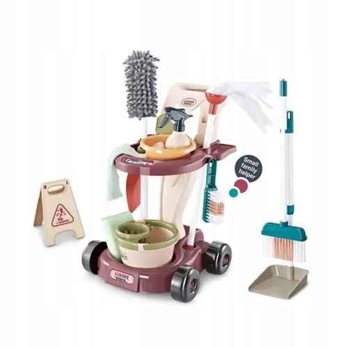 Duży DZIECIĘCY ZESTAW DO SPRZĄTANIA Wózek Mop Miotła Dla dzieci na Arena.pl