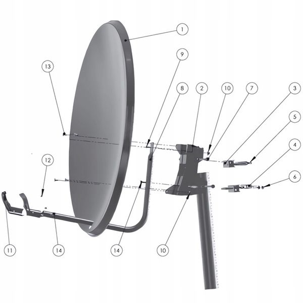 ANTENA SATELITARNA CZASZA TALERZ GRAFIT STALOWA MOCNA FULL HD 4K CORAB zdjęcie 16