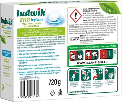 Tabletki do zmywarek LUDWIK All In One Ekologiczne 40 szt. na Arena.pl