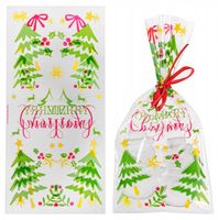 ŚWIĄTECZNE FOLIOWE TOREBKI CELOFANY 27cm 50szt CHOINKA ŚWIĘTA MIKOŁAJKI