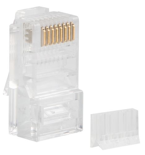 100 SZT. KOŃCÓWKI WTYK WTYKI RJ45 8P8C UTP KAT.6 CAT.6 Z PROWADNICĄ LANBERG na Arena.pl