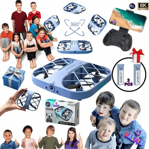 Trikowy mini dron Halpix zdalnie sterowany z kamerą 8K i Wi-Fi na Arena.pl