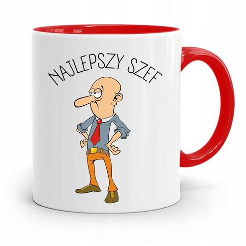 Kubek Czerwony Dla Szefa Najlepszy Szef Z Nadrukiem Ze Zdjęciem na Arena.pl