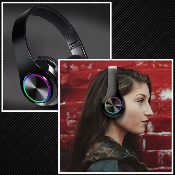 SŁUCHAWKI BEZPRZEWODOWE B39 BLUETOOTH MP3 NAUSZNE MIKROFON RGB DLA DZIECKA zdjęcie 2