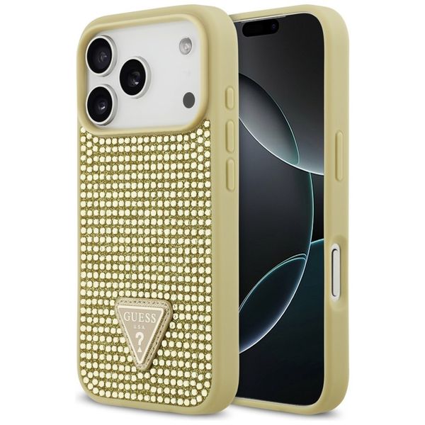 Etui Guess Rhinestone Triangle Logo do iPhone 17 Pro złoty zdjęcie 1