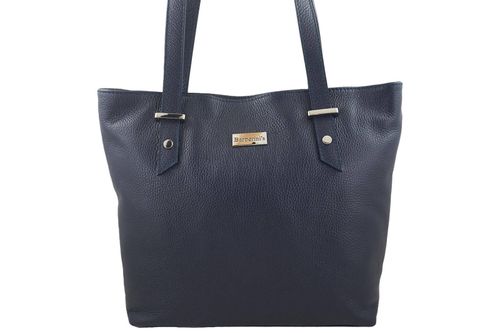 Shopper bag - duża torebka miejska - Granatowa na Arena.pl