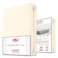 Prześcieradło z gumką 90x200 GRUBY JERSEY kolor jasny krem wysokie 25cm