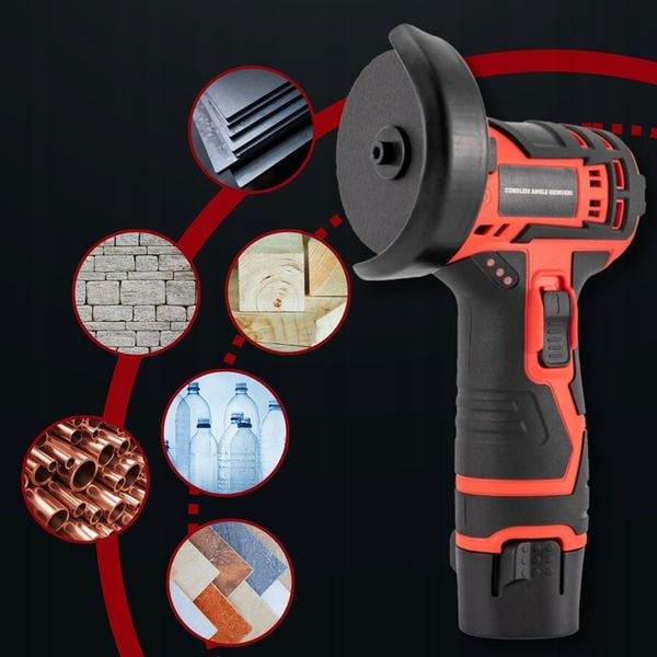 MINI SZLIFIERKA AKUMULATOROWA KĄTÓWKA 76MM 3 TARCZE WALIZKA PRZENOŚNA HILDA zdjęcie 12