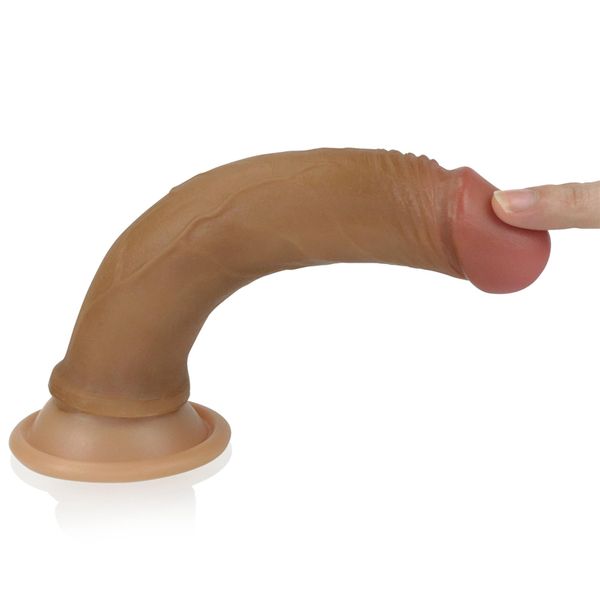 7'' Dual Layered Platinum Silicone Cock zdjęcie 8