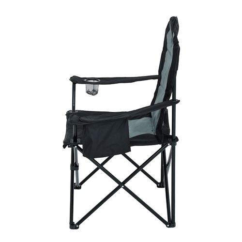 Fotel turystyczny FOTYN składany Czarno - Szary na Arena.pl