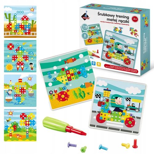 GRA UKŁADANKA MOTORYCZNA ŚRUBKOWY TRENING MAŁEJ RĄCZKI ASKATO na Arena.pl