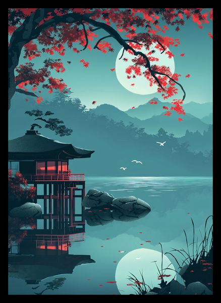 Plakat 25x35cm Japoński Pawilon zdjęcie 2