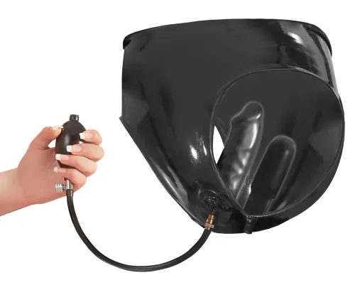 late x majtki lateksowe xl z pompowanymi elementami podwojnymi czarne na Arena.pl