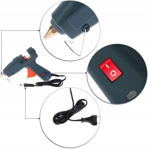 MOCNY PISTOLET DO KLEJU KLEJENIA NA GORĄCO KLEJARKA 100W + DUŻY ZAPAS na Arena.pl