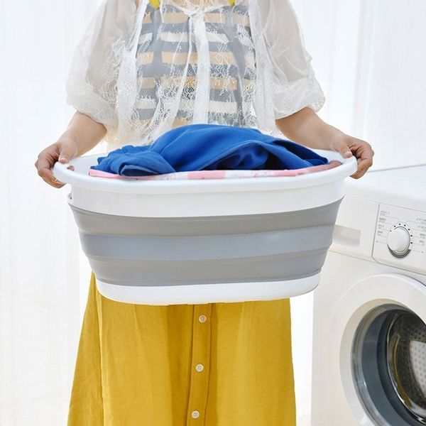 Miska składana owalna AIDA cm biało-szara COMPACT 25L zdjęcie 6